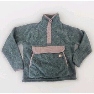 Carhartt Women’s Size S Pullover Sherpa Snap Front Green Fleece 0J4991-W